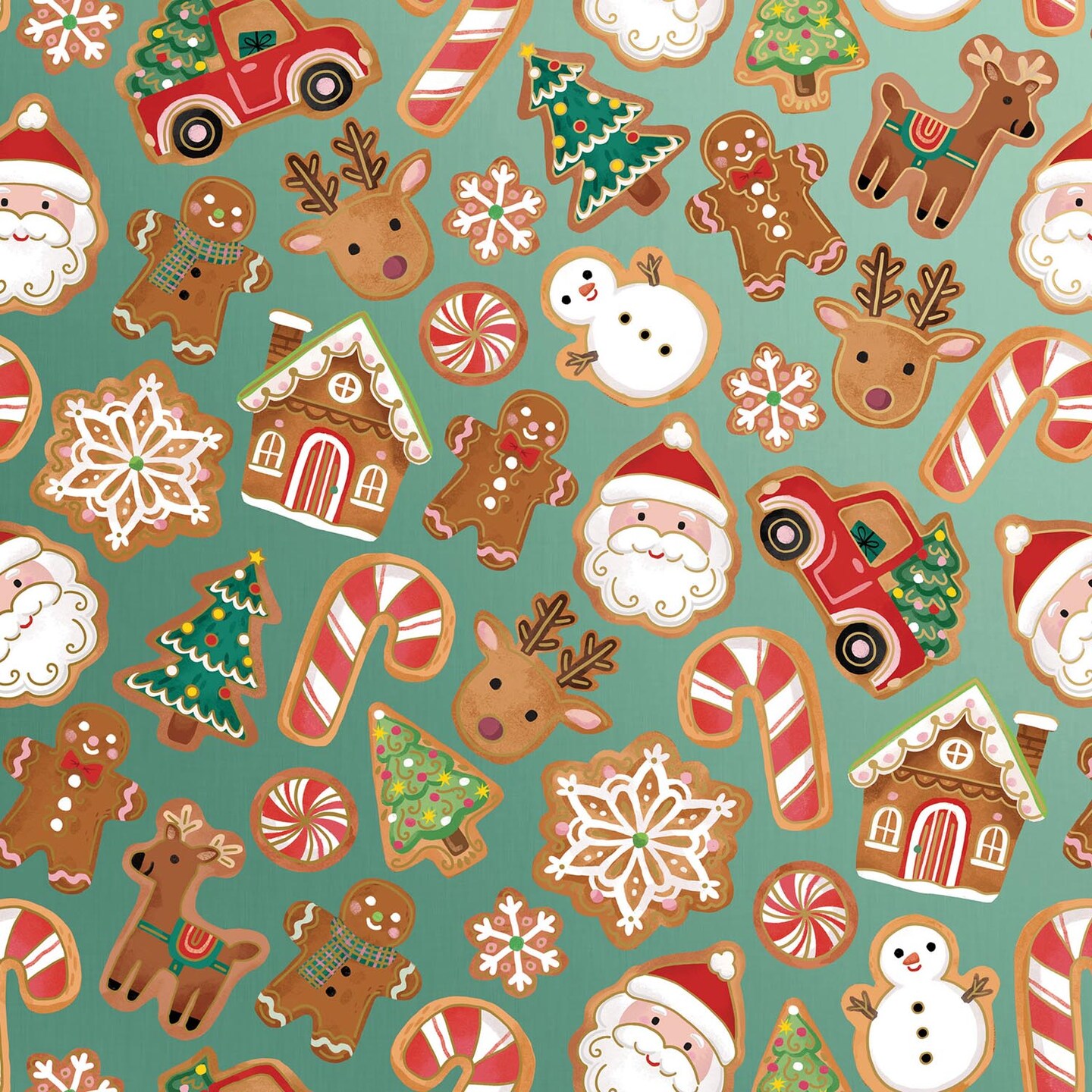 Pack/6 Rolls: Christmas Cookies Gift Wrap - Jumbo Roll (30&#x22; x 10 ft.)