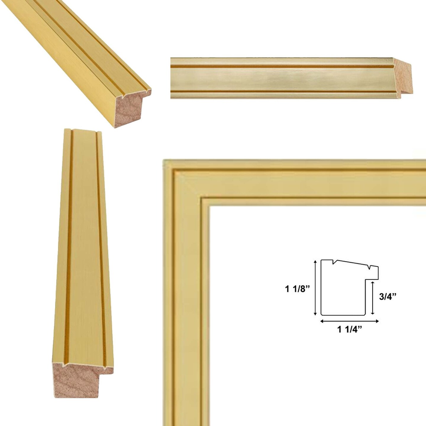 Modern Bright Gold Metal Picture Frame 8.5x11 frame