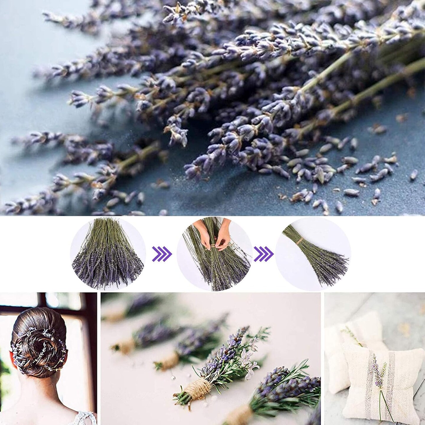 Dried Lavender Bundles Lavender Bunches Dry Lavender Flowers for Home Decor, Crafts, Wedding Bouquets