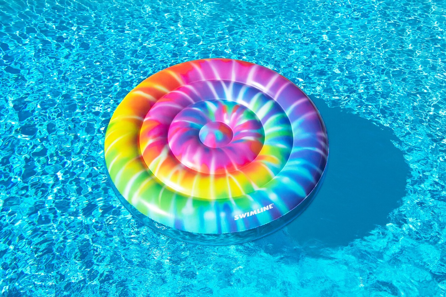 Swimline Inflatable Spiral Tie Dye Floating Island Pool Float - 65"