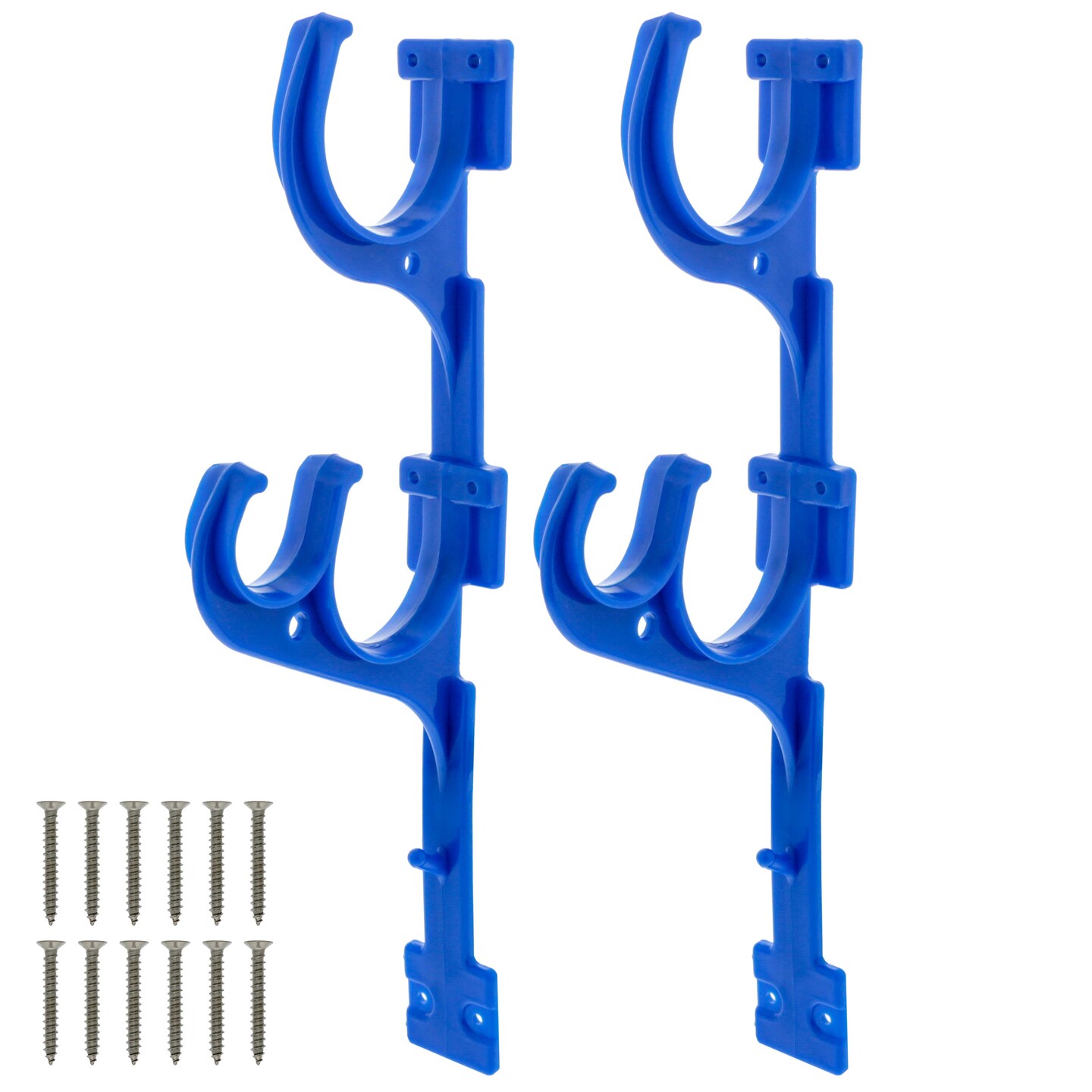 U.S. Pool Supply&#xAE; Set of 2 Plastic Pool Hangers for Telescopic Poles - Store Poles with Nets, Vacuums, Hoses &#x26; Attachments
