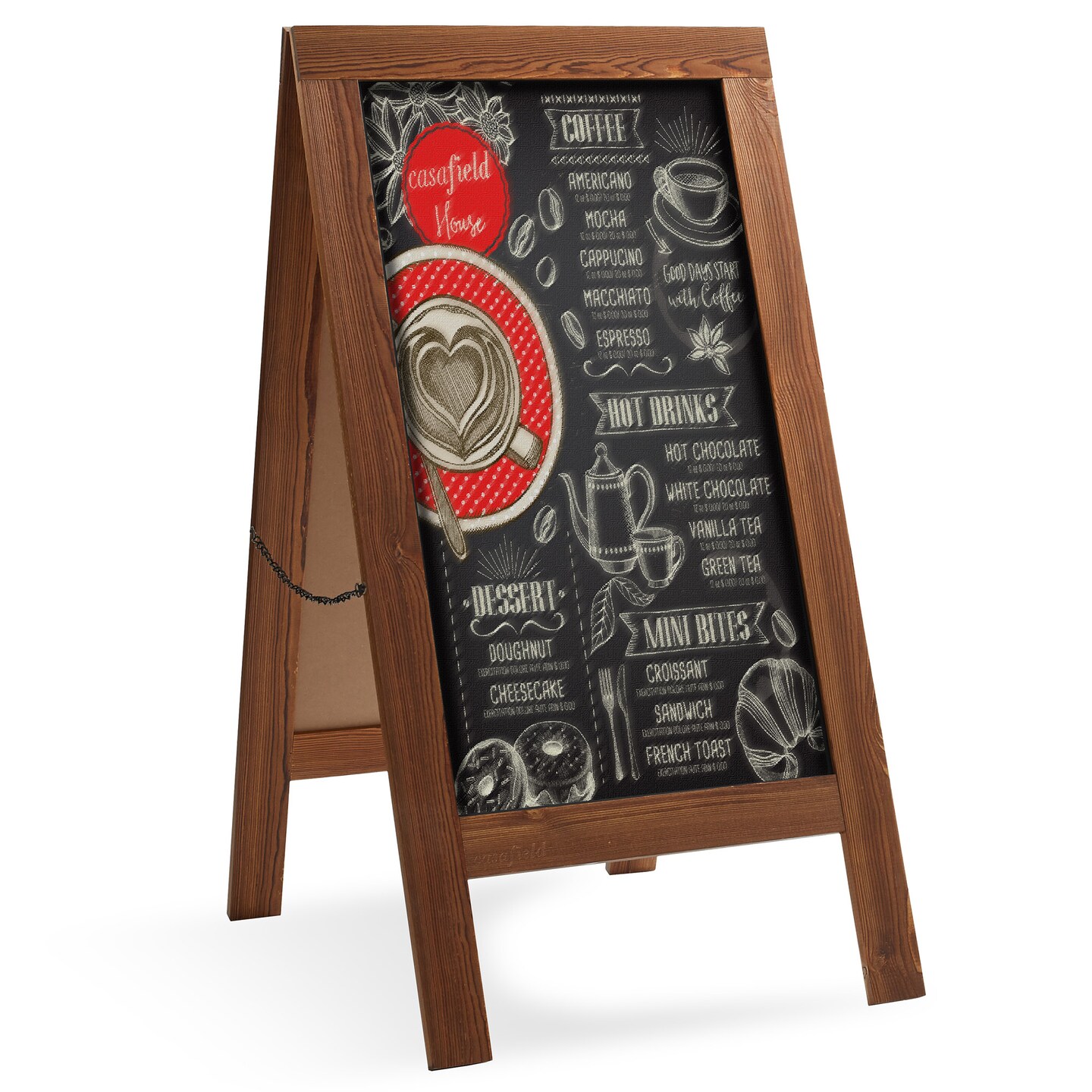 Casafield A Frame Chalkboard Sign, 40&#x22; x 20&#x22; Double-Sided Magnetic Menu Board for Restaurants, Sandwich Shops, Caf&#xE9;s, Sidewalks, Weddings