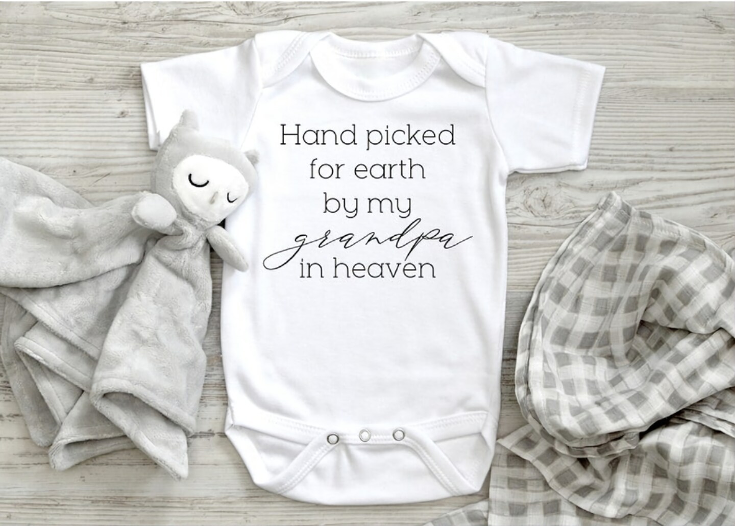 Handpicked For Earth By Grandpa In Heaven, Personalized Baby