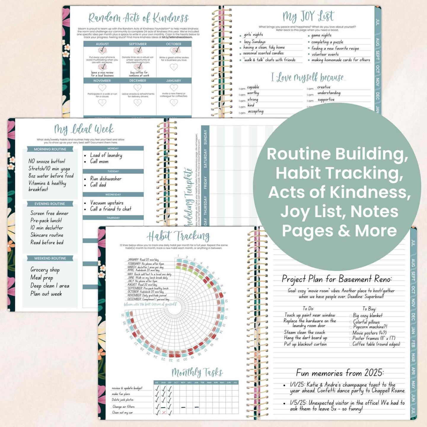 bloom daily planners 2025-26 Academic Planner, Soft Cover, 8.5&#x22; x 11&#x22;,  Blooming Wildly