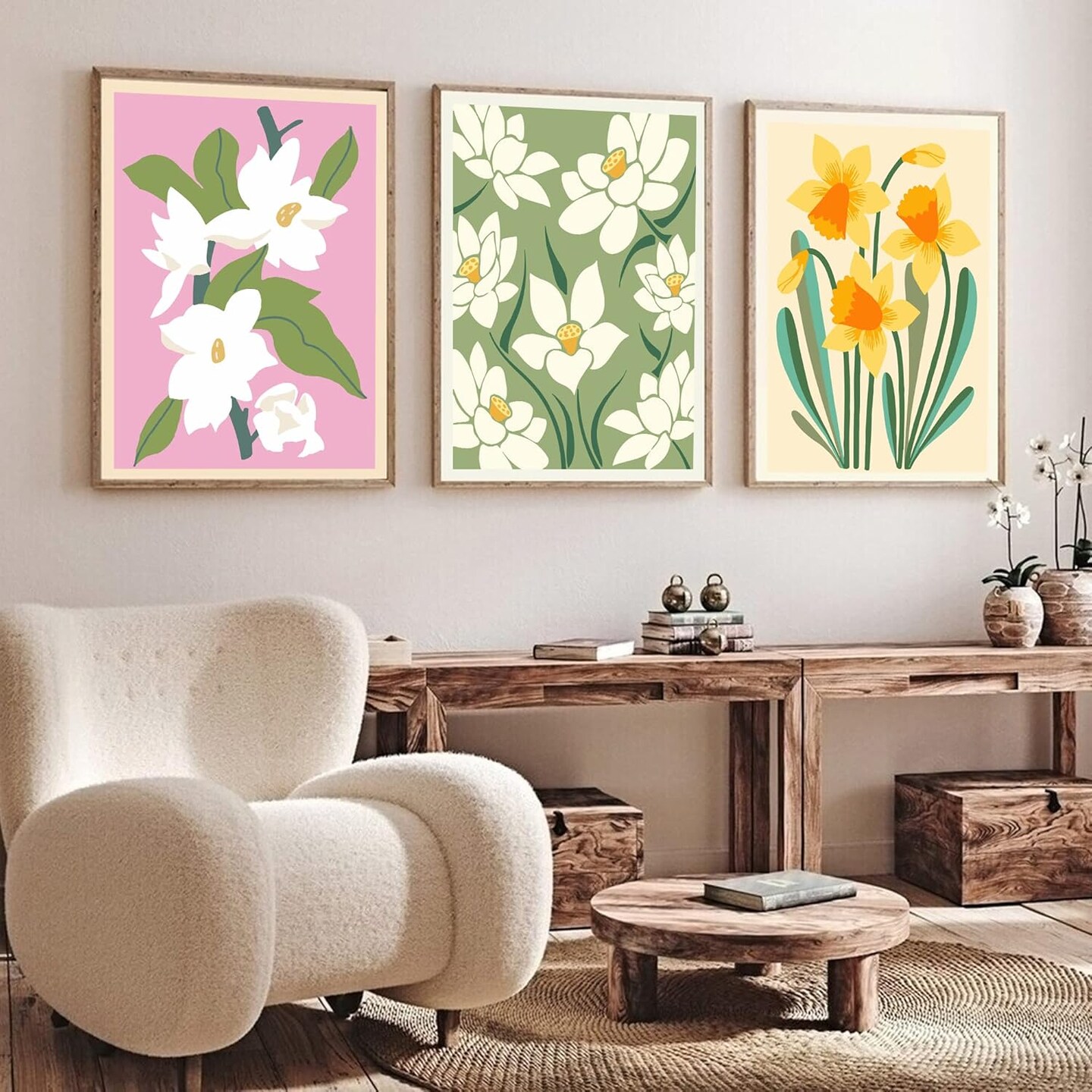 Flower Paint by Numbers for Adults Kids Beginners,Easy Acrylic Paint by Number Kits on Canvas Without Frame,Oil Painting Kits Present for Home Wall Decor 9.8x13.7inch