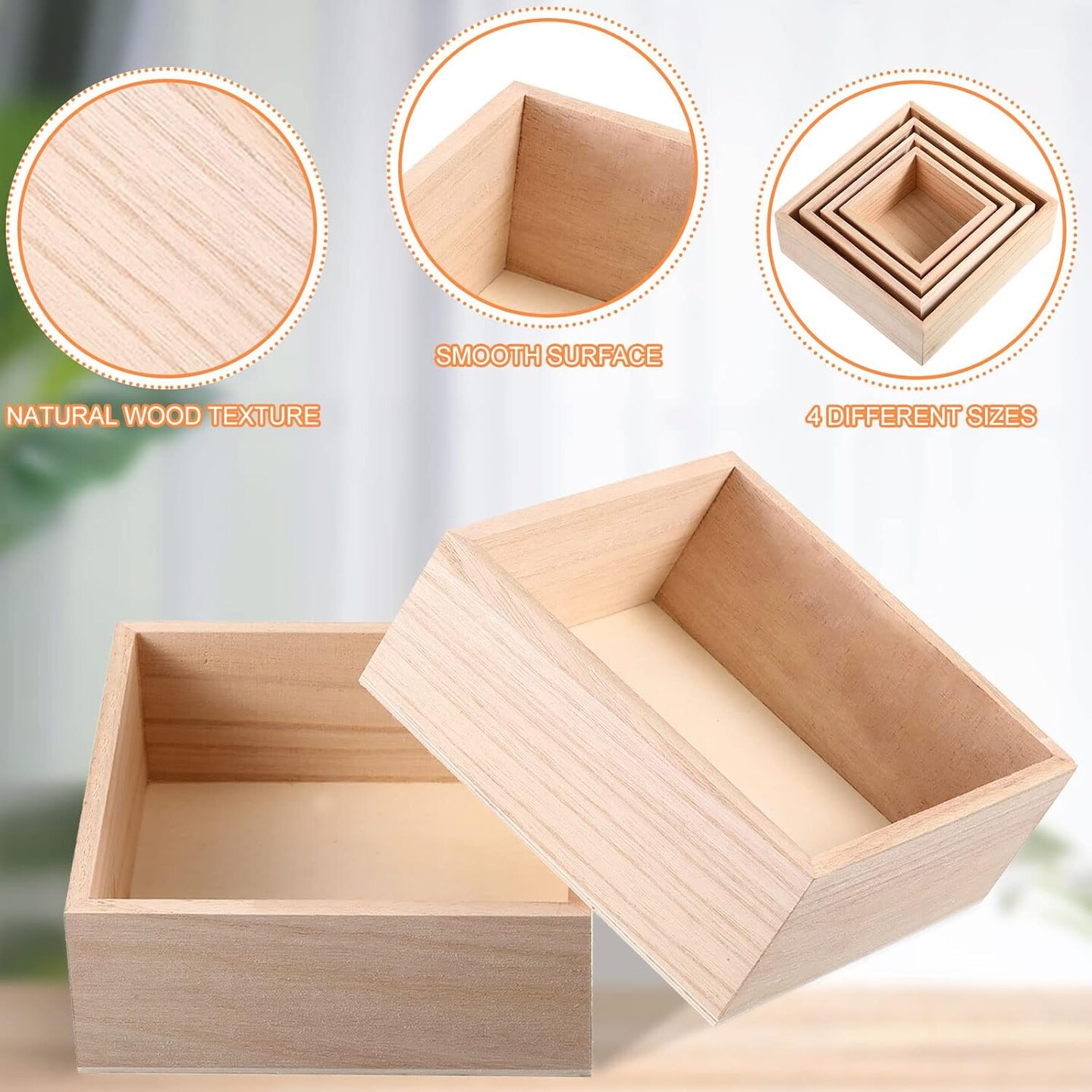 16 Pcs Rustic Wood Crates for Crafts