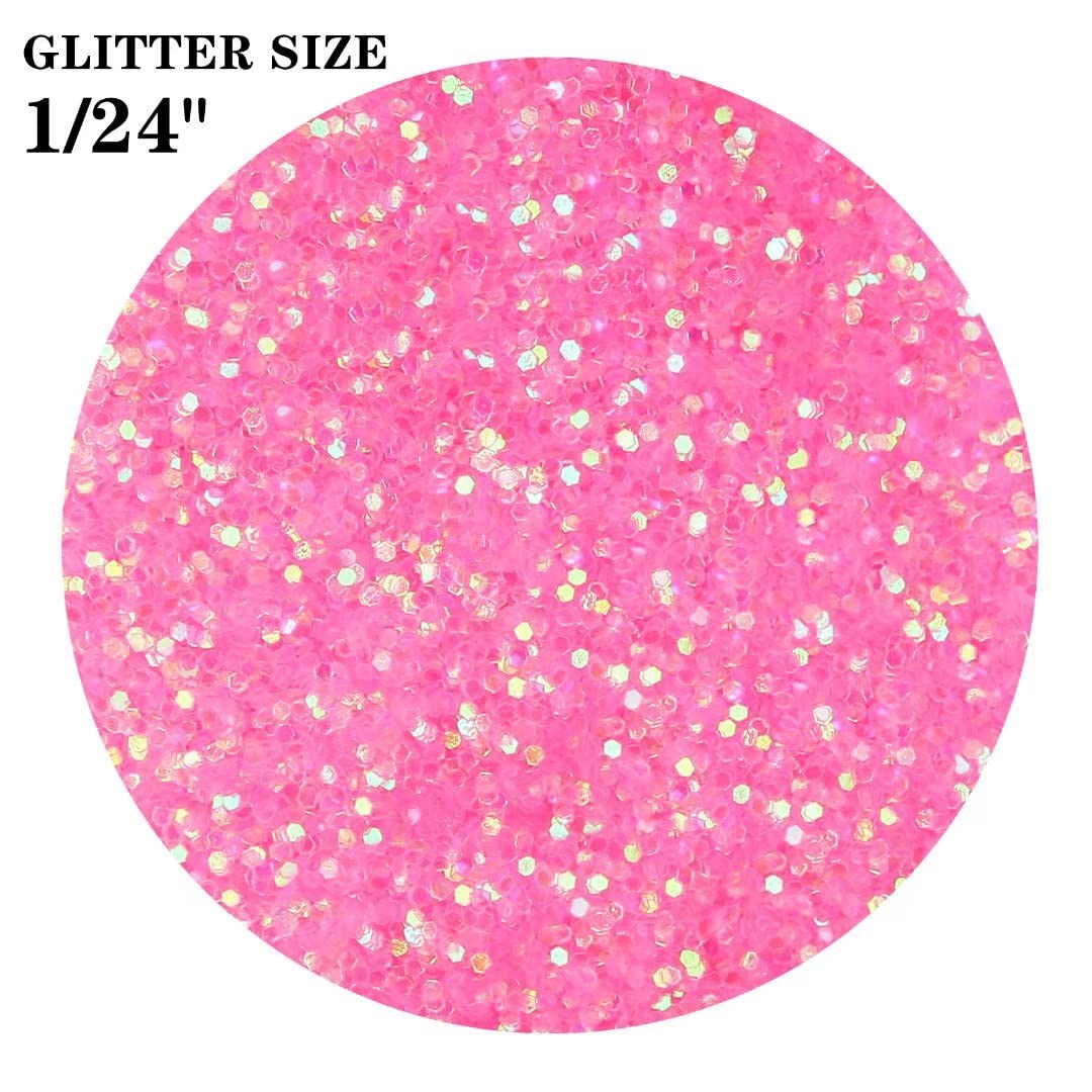 Iridescent Hot Pink Chunky Glitter 4 OZ Glitter for Resin Crafts Tumblers Cosmetic Makeup Nail Art Festival Decoration