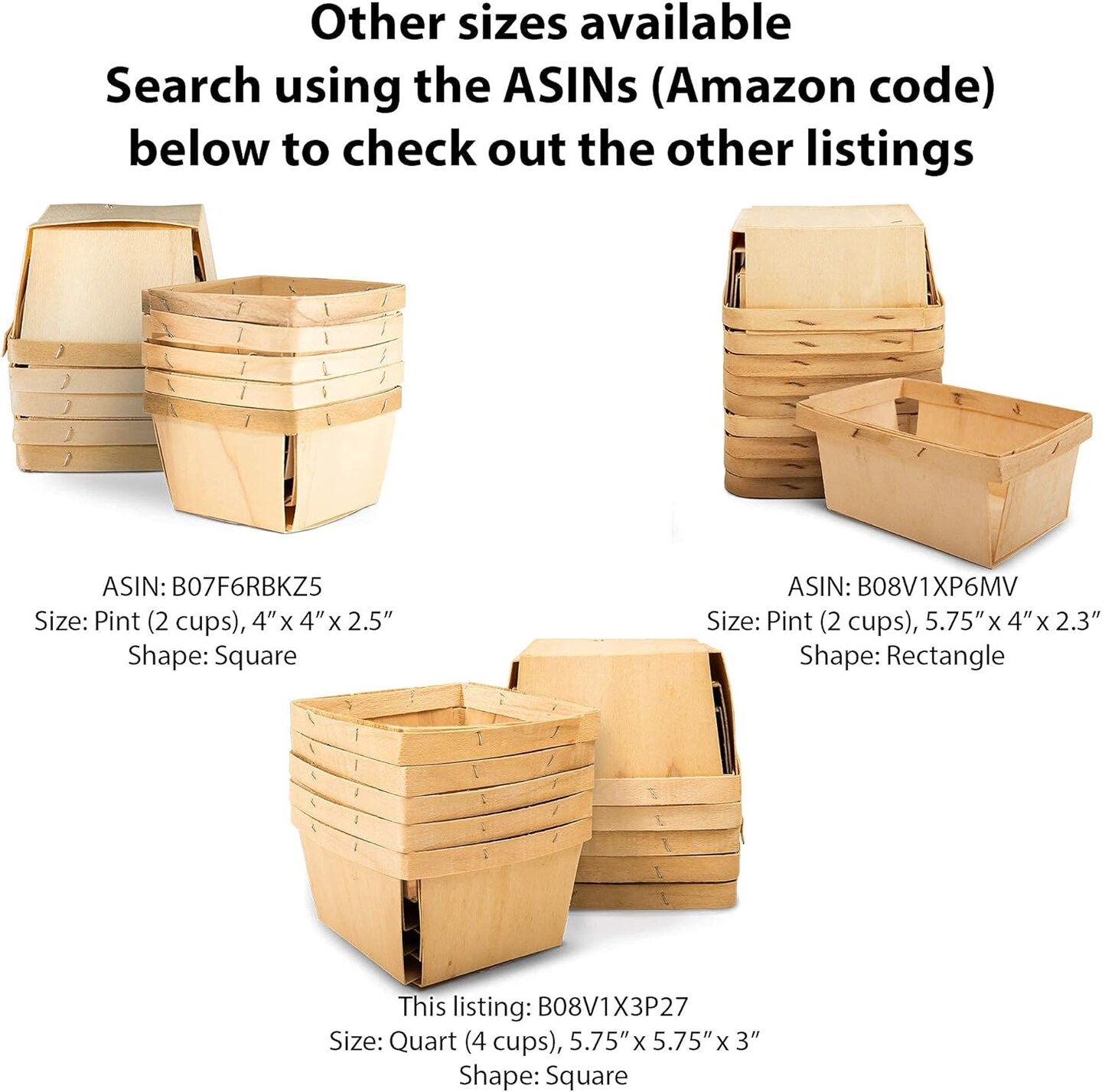 10 Pack Wood Crates Gift Baskets ; for Picking Fruit or Arts, Crafts