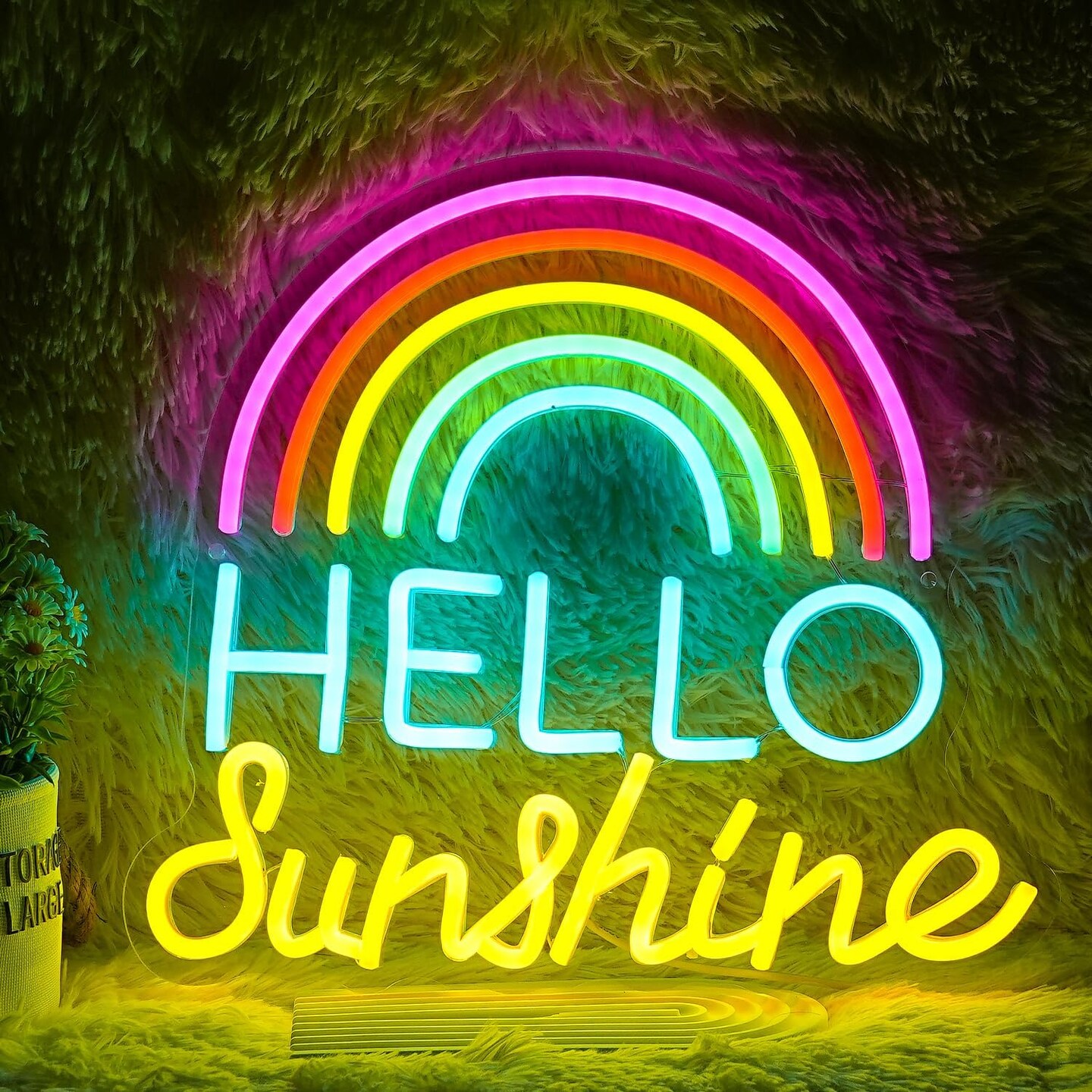 Hello Sunshine Neon Sign LED &#x2013; Hello Sunshine Neon Lights for Wall Decor &#x2013; Sunshine LED Light Up Sign for Bedroom, Party, Gifts for Friends, Boys, and Girls