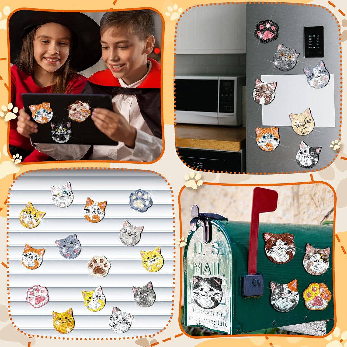 30 Pcs Diamond Painting Refrigerator Magnets Spring Diamond Art Magnet Kits for Adults Summer Mandala Flower Cat Fridge Stickers for Beginners Adults Kids DIY Craft Gifts Home Decors
