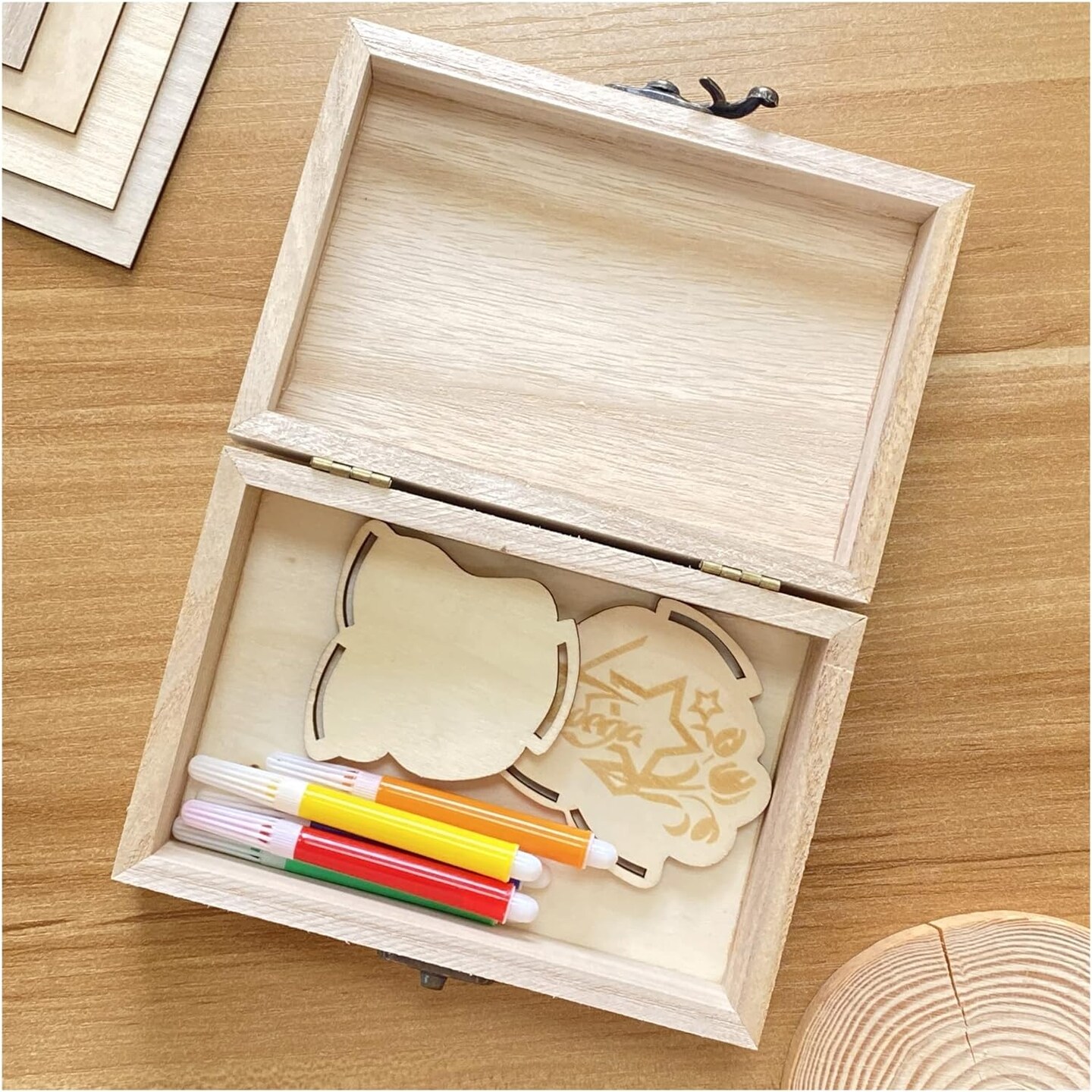 24-Pack Small Wood Box for Crafts 6&#x22;x4&#x22;x2&#x22;
