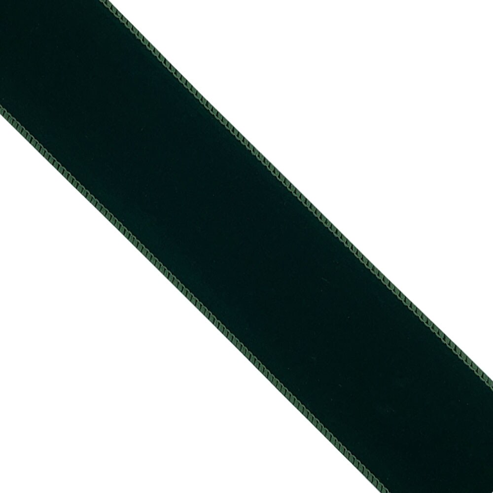Designer&#x27;s Shop WR 63-5033 2.5&#x201D; x 10 yard Holiday Velvet Hunter Green wired edge ribbons