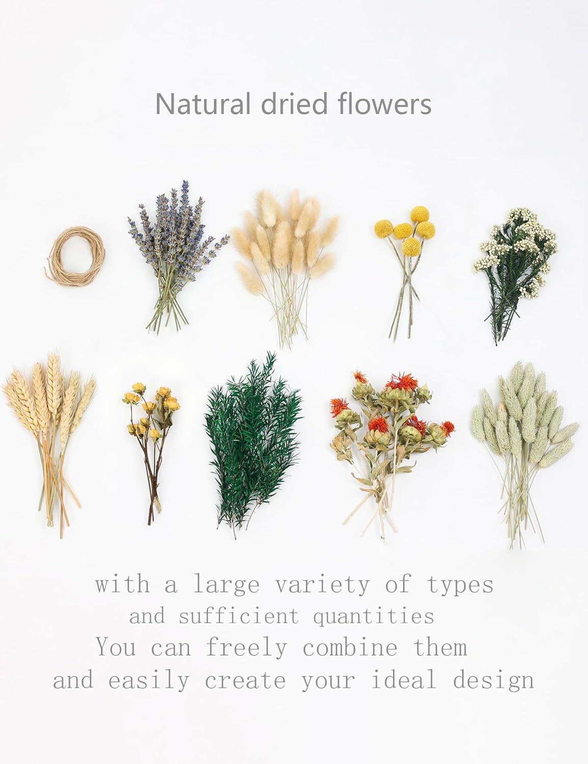 DIY Natural Dried Flower Set, Bulk Dried Flowers, Dried Flowers with Stems, Handmade Dried Flowers Ideas, DIY Flower Set, Dried Flower Bouquets, Table Centerpiece Mini Dried Flowers