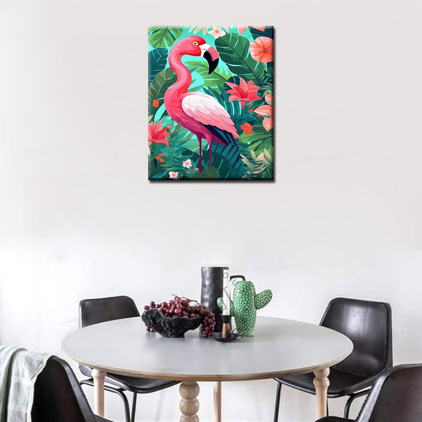 Pink Flamingo DIY Painting by Numbers Kits for Adults Beginner,Lovely Flamingo Painting Art Paint by Number on Canvas Easy to Paint for Beginner for Home Decor Without Frame Spring Decor 16&#x27;&#x27;X20&#x27;&#x27;