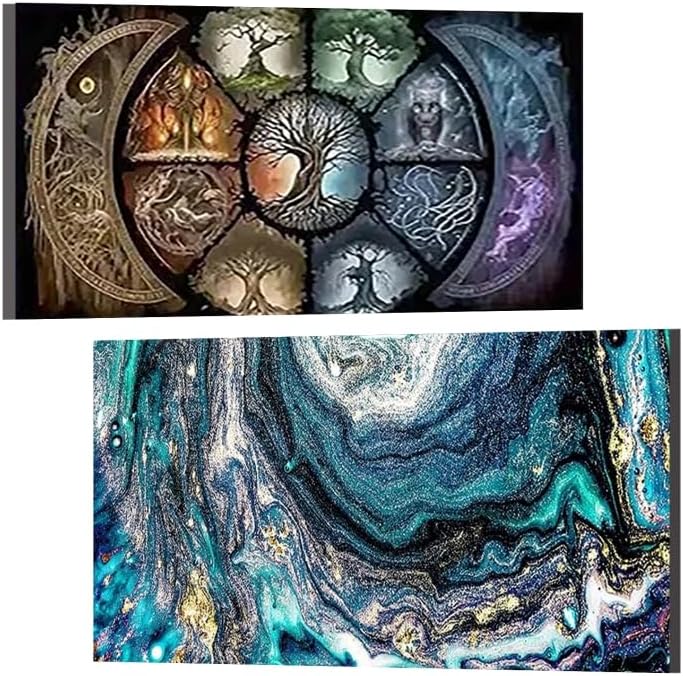 Landscape Diamond Painting Kits for Adults,Abstract Full Drill Diamond Art Kits for Beginners, Starry Sky Round 5D DIY Diamond, Diamonds Pictures Gem Art and Crafts Home Decor 16 x 28 Inch
