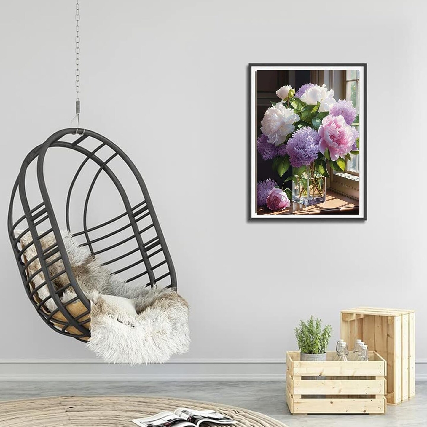 Diamond Painting Kits for Adults Flower-Flower Diamond Art Kits for Adults,Full Drill Diamond Painting Kits for Home Wall Decor(12&#x27;x16 inch)