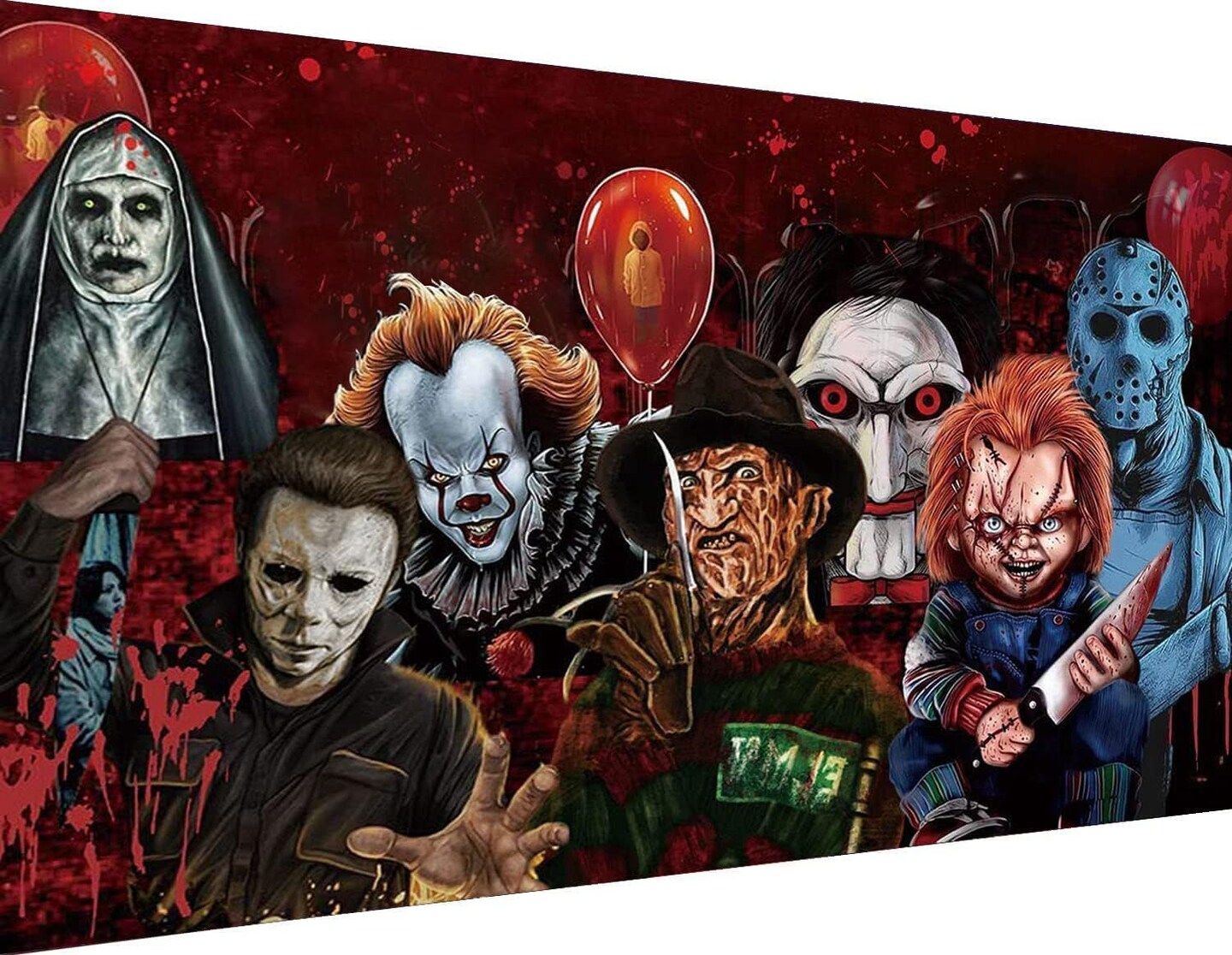 Halloween Paint by Numbers for Adults, Horror Large Paint by Number Kits for Beginner, Color Oil Painting Acrylic on Canvas Paints Without Frame for Home Wall Decor&#xFF08;16x24 Inch&#xFF09;