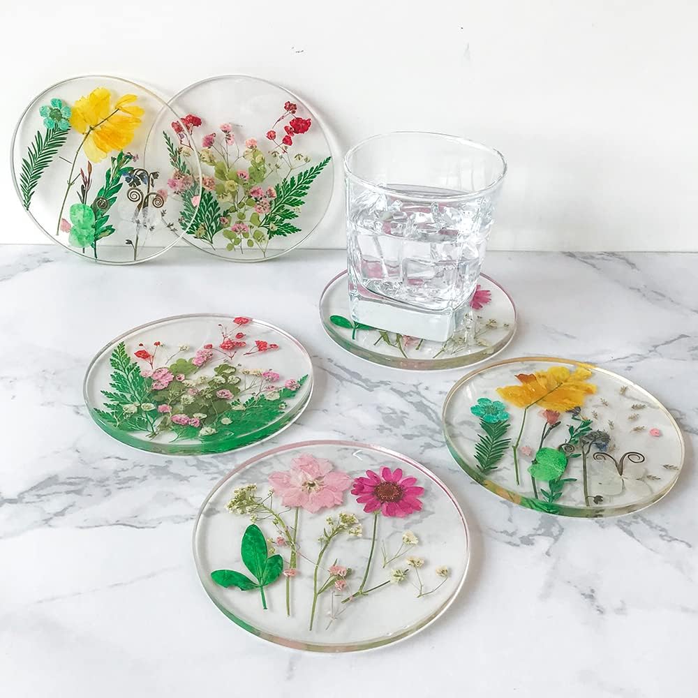 Set of 6 Floral Coasters for Drinks