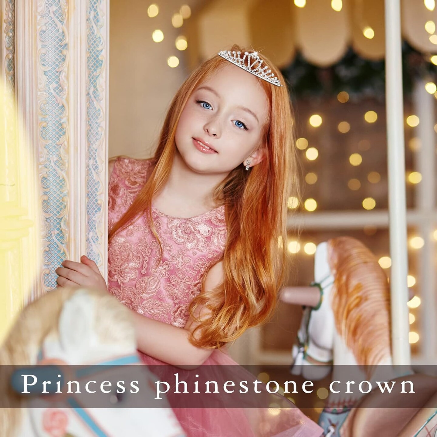32 Pieces Girls Crystal Tiara Crown Rhinestone Tiara Headband Crystal Princess Tiaras Silver Heart Crown Headband