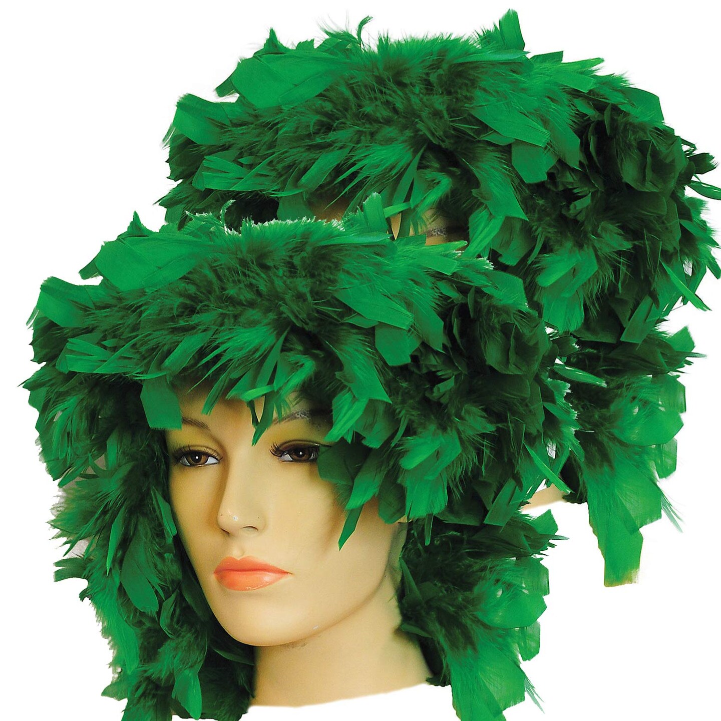 Vibrant Green Feathered Wig