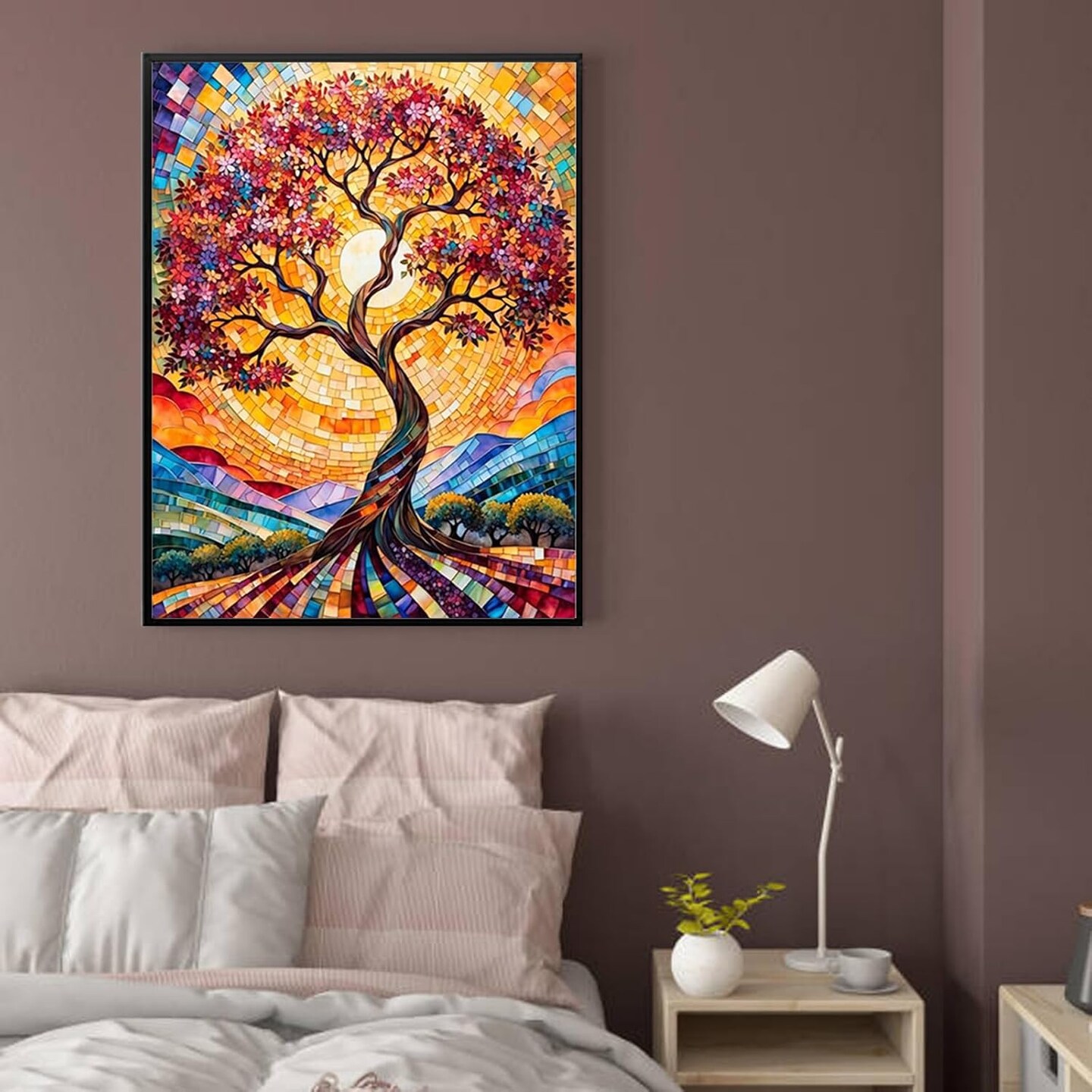 Tree of Life Diamond Painting Kits for Adults - Abstract Diamond Art Painting Kits - Stained Glass Diamond Art Painting Kit - Tree Gem Art for Gift Home Wall Decor 12&#xD7;16 Inch