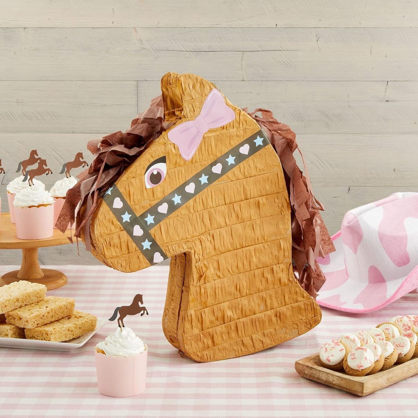 Pony Design Pinata for Horse Themed Cowgirl Birthday Party Supplies, Small (12x16x3 in) - Horse Birthday Decorations - Cowgirl Themed Party Decorations