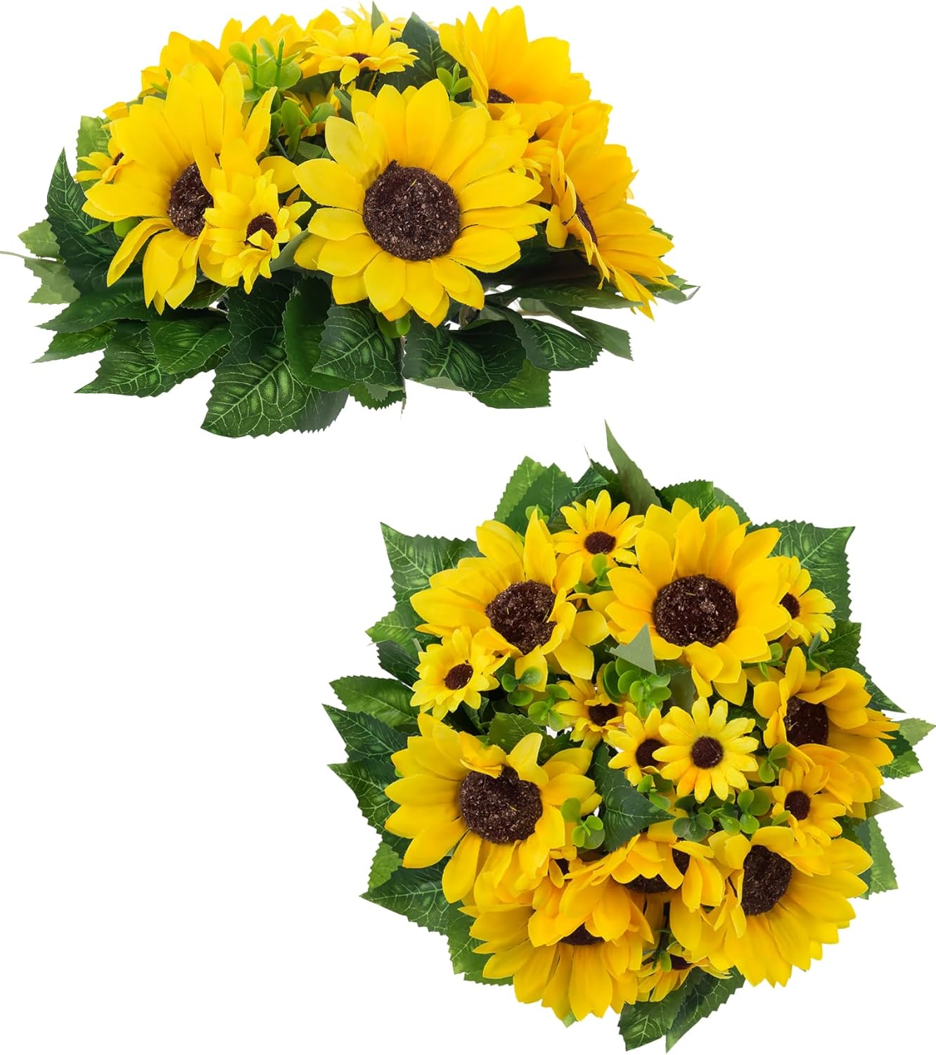 Sunflower Artificial Flowers Ball - 2 Pcs Fake Sunflower Flowers Centerpieces Decoration for Home, Party, Event, DIY Decor