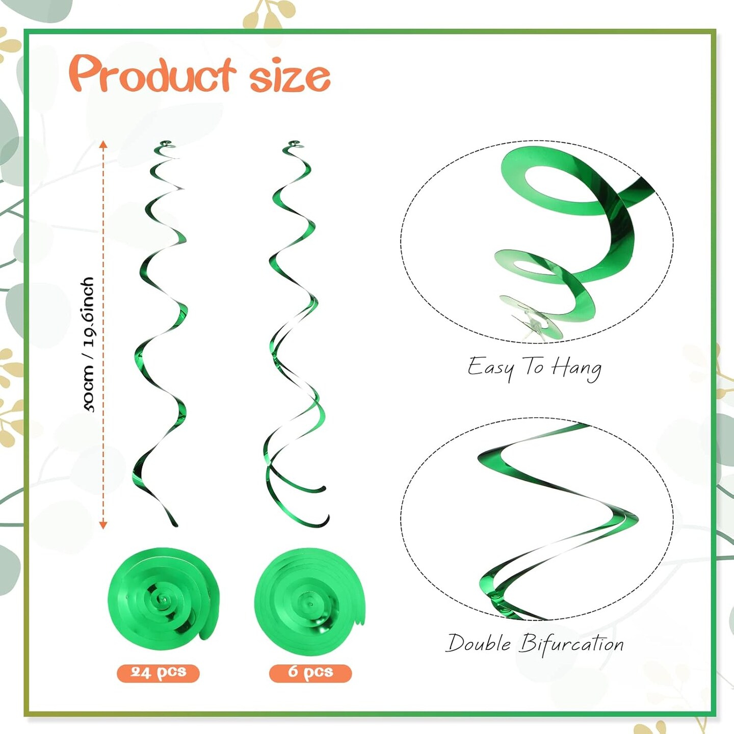 54 Pieces Flower Hanging Swirls Spring Hanging Decorations