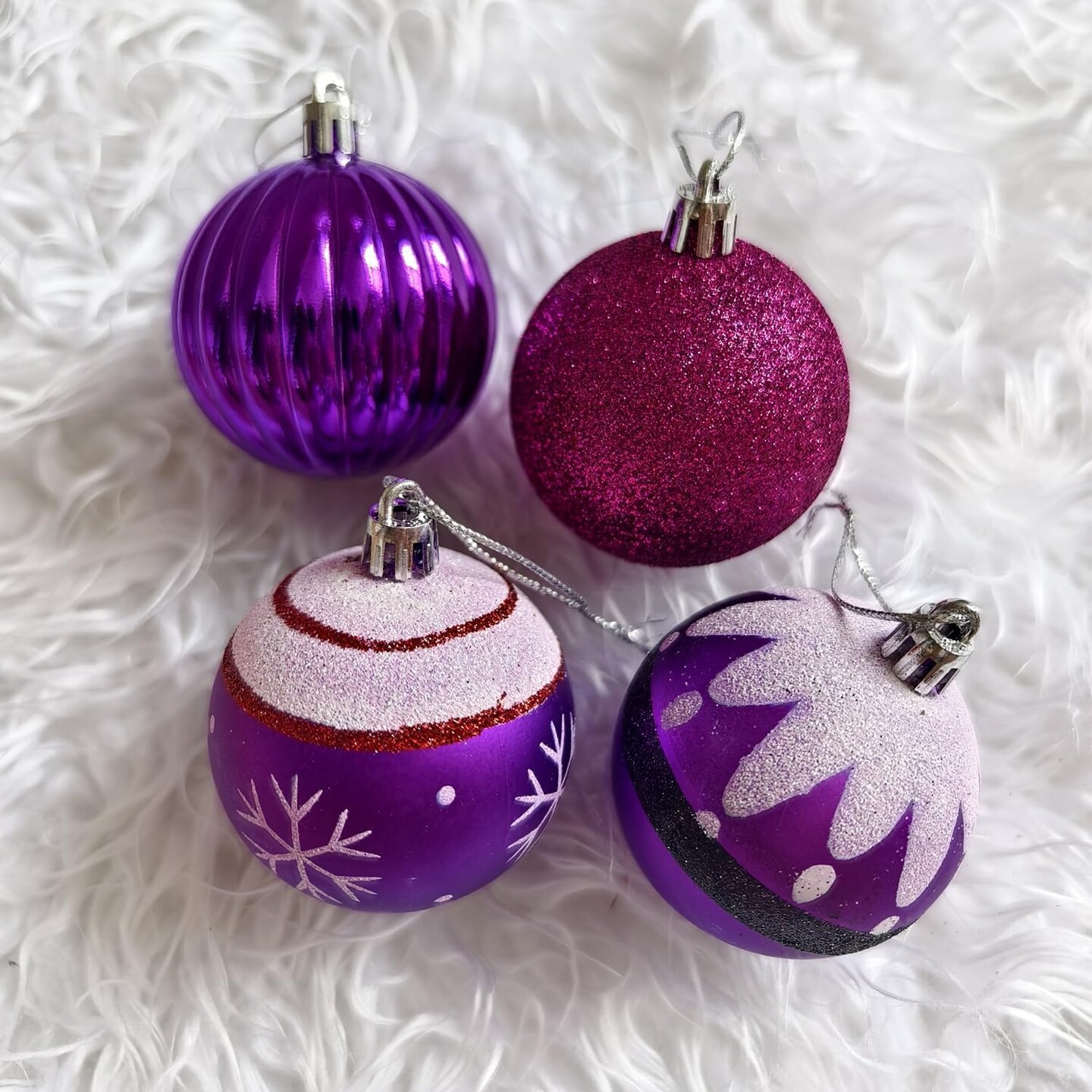 Purple Christmas Ornaments Ball Decorations