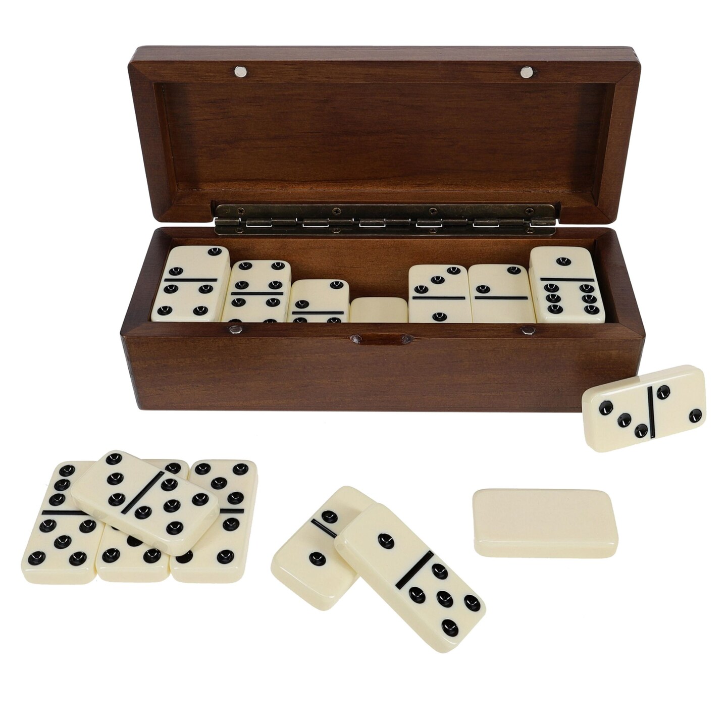 WE Games Double 6 Dominoes in Magnetic Wooden Box