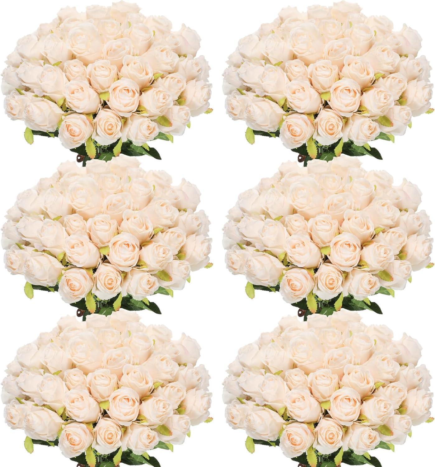 50 Pcs Artificial Rose Flower Realistic Silk Roses Bouquet