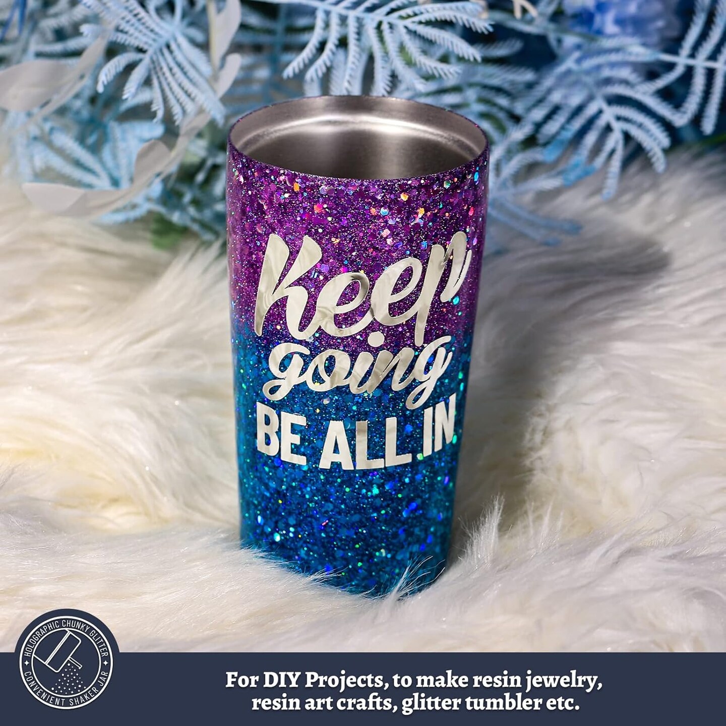 Purple Glitter, 160g/5.64oz Holographic Chunky Glitter for Crafts, Resin, Nail Body, Tumblers, Party Decorations