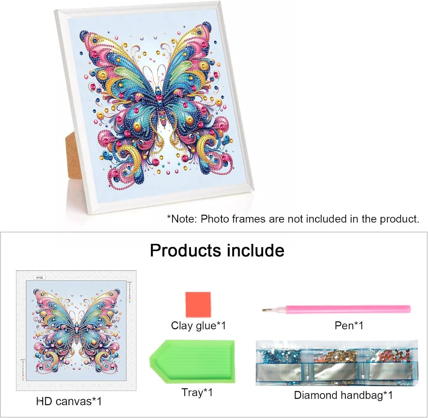 Diamond Painting Art Kit, DIY Butterfly 5D Special Shape Crystal Diamond Partial Diamond Painting Mosaic Making Craft, Suitable for Home Wall Decor Art Holiday Gift