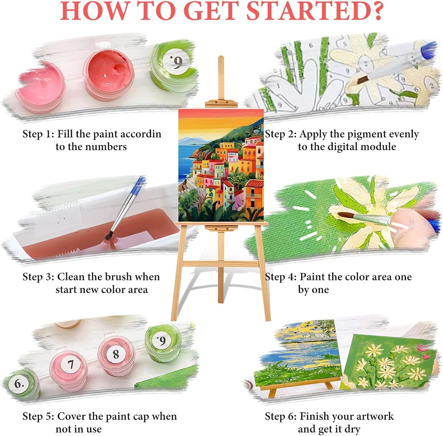 Paint by Numbers Kit for Adults Beginner, Seaside Acrylic Adult Paint by Number Kits on Canvas, Seascape Watercolor Oil Number Painting for Adults, Perfect for Home Decor Gift 16&#x22;x20&#x22;