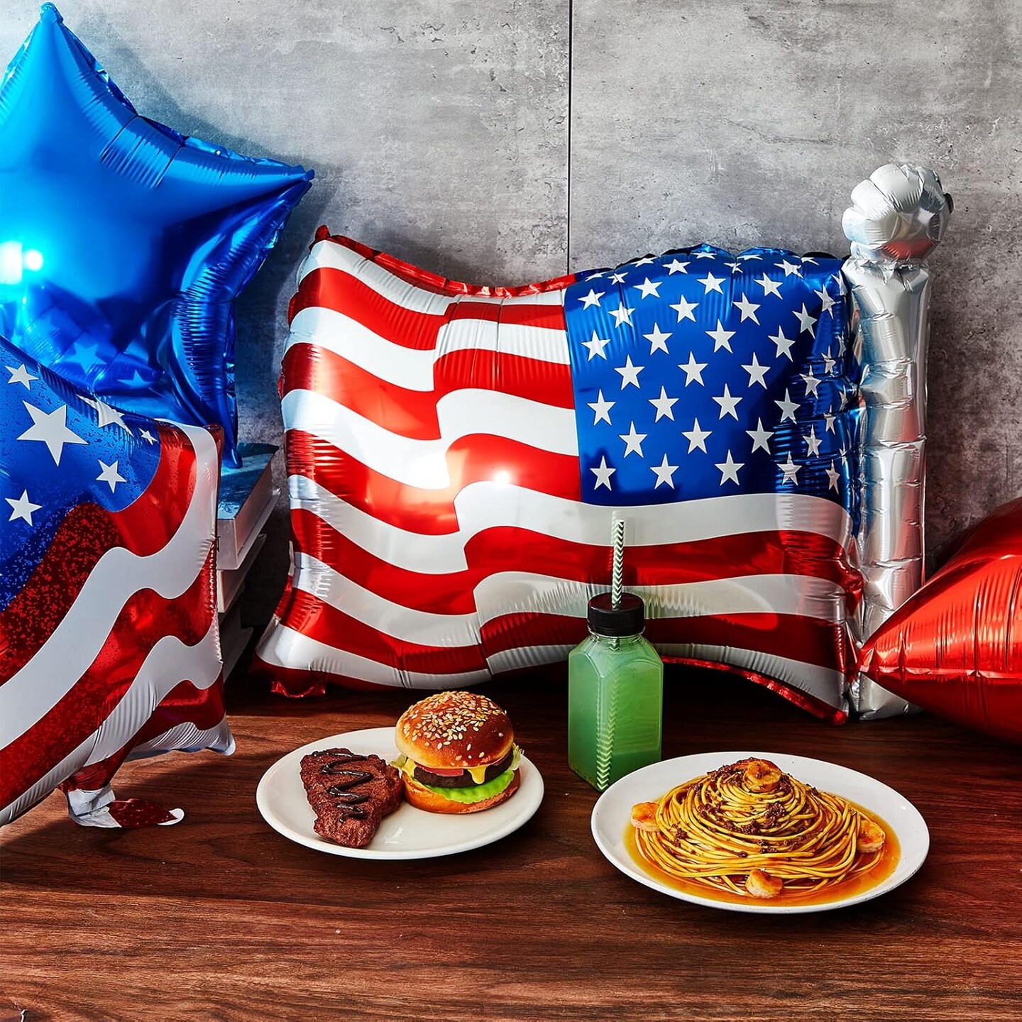 12 Pcs Patriotic Eagle Balloon USA Red White and Blue Elections Party Decorations Large Eagle Foil Balloons Star American Flag decor for Veterans Day Birthday Party