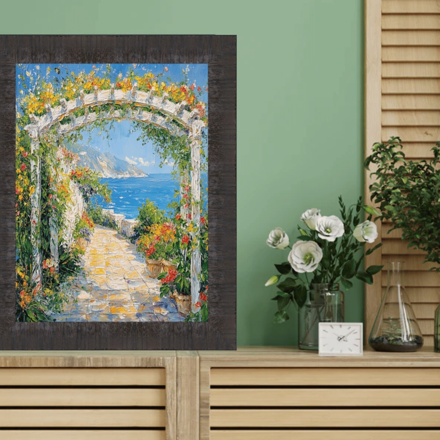 Contemporary Wood Grain Black Scoop Picture Frame 30x40 frame
