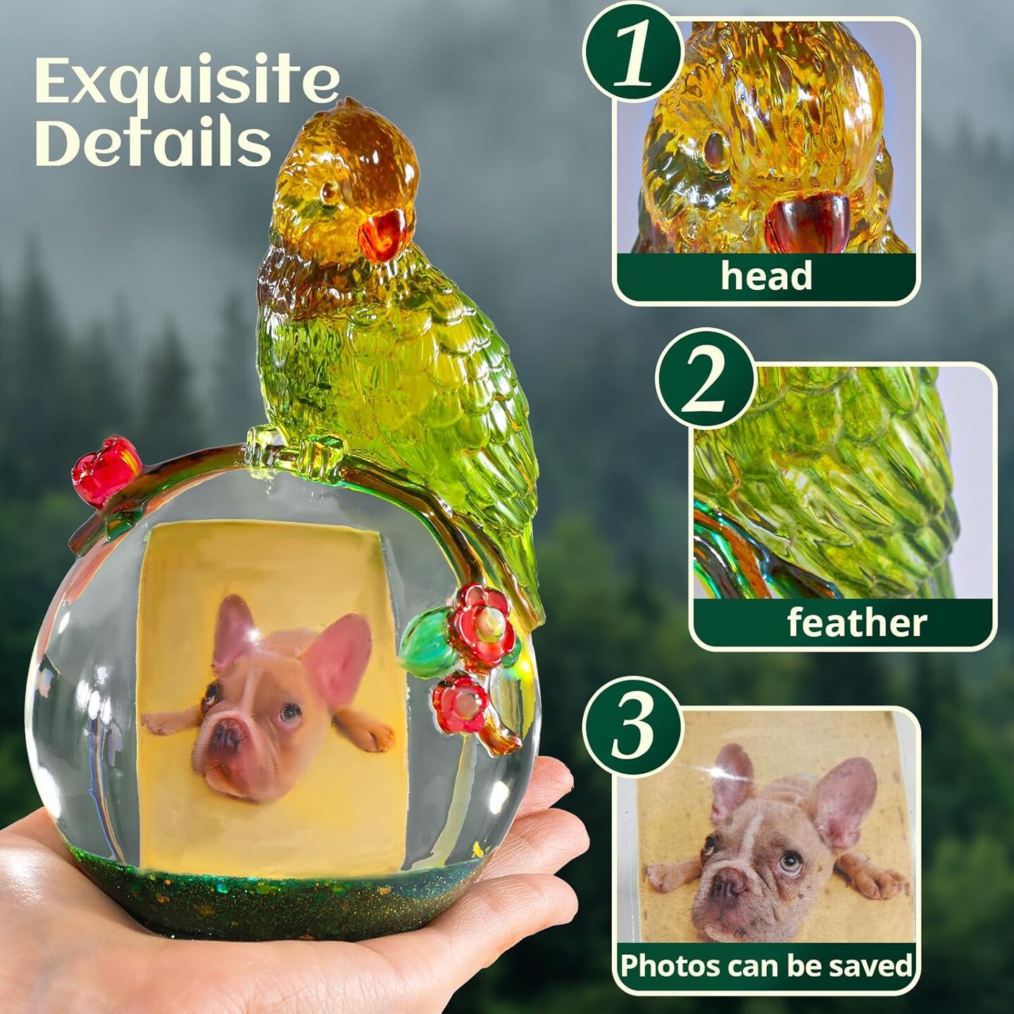 LET&#x2019;S Resin Crystal Ball Resin Molds, Crystal Orb Decorative Statue Silicone Molds with Mushroom Stand and Bird Figurine,3D Sphere Epoxy Resin Molds for DIY Tabletop Decor, Housewarming Gifts