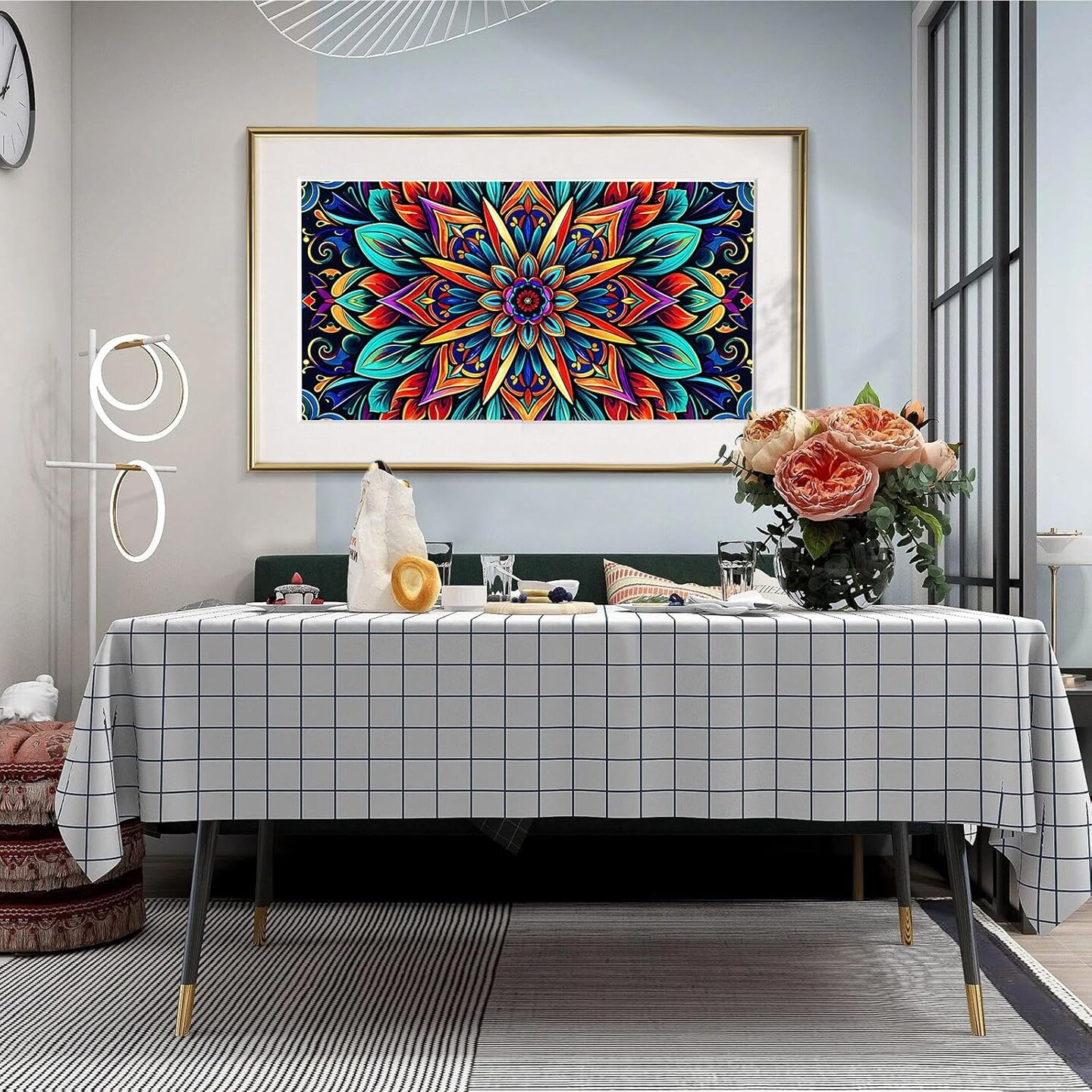 Large Diamond Art Kits for Adults - 5D Mandala Diamond Painting Kits for Adults, DIY Full Drill Large Mandala Diamond Art Painting, Gem Painting Kit for Home Wall Decor 27.5 X 15.7 Inch