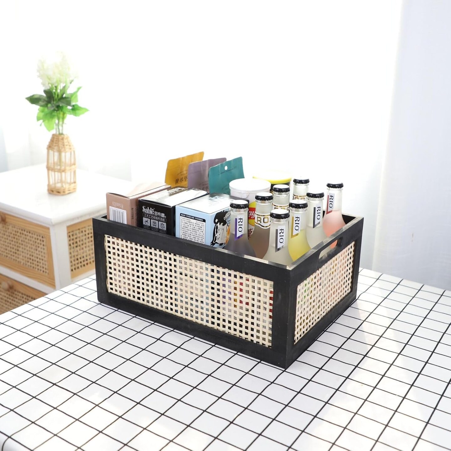 Decorative Organizer Crates Box with Built-in Handle