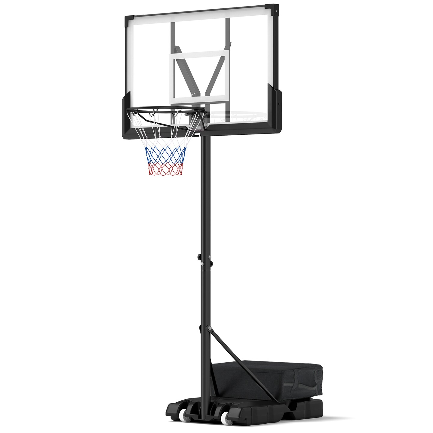 Adjustable Portable Basketball Hoop &#x2013; 4.1&#x2013;10Ft Height, 45&#x22; Shatterproof Backboard