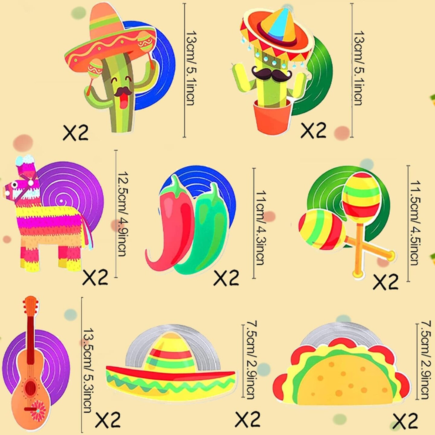 32Pcs Mexican Fiesta Hanging Streamers Swirl Decorations - Taco Twosday Birthday, Cinco De Mayo Party Supplies - Taco Party Ceiling Hanging Decorations for Boys &#x26; Girls Showers