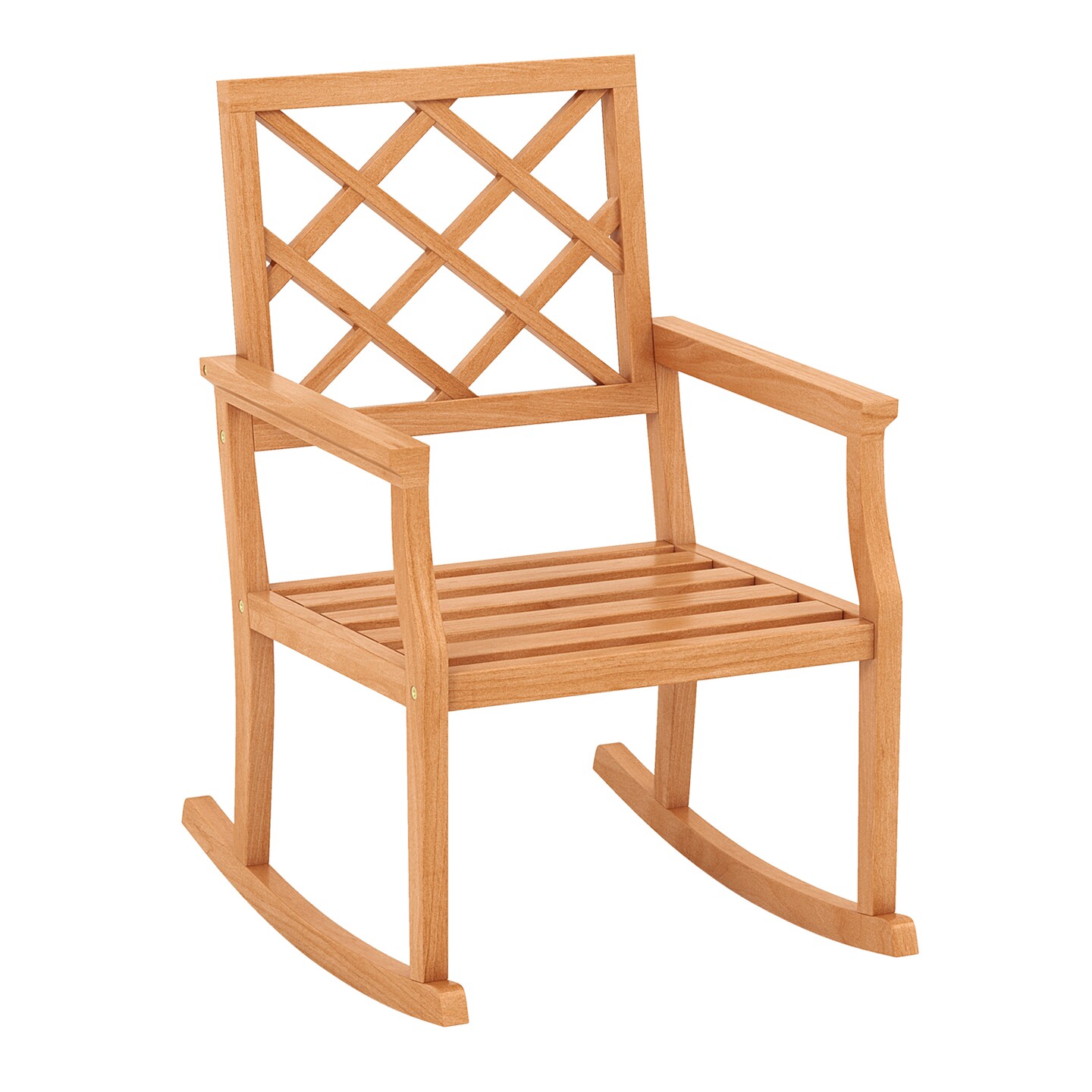 Solid Teak Wood Outdoor Rocking Chair – Oversized Porch Rocker with Ergonomic Design
