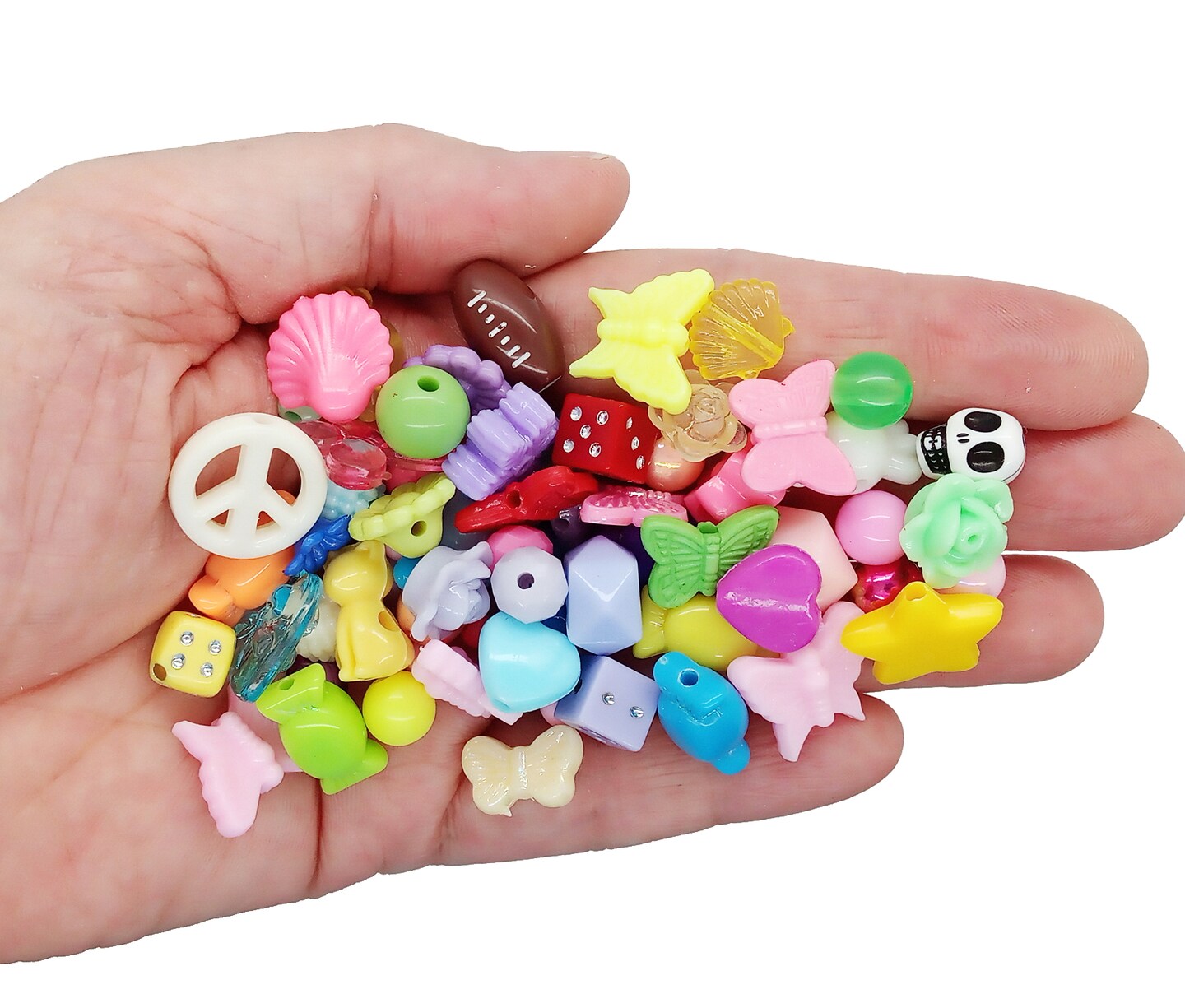 Acrylic Bead Mix, Huge Variety of Colorful Beads for Crafts, about 200 pieces, Adorabilities