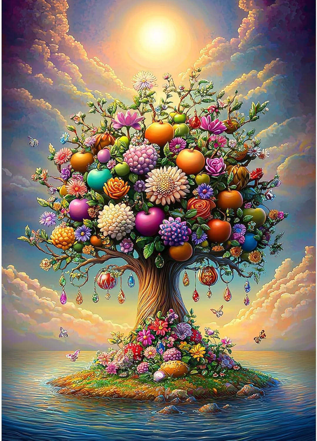 Tree of Life Diamond Art Kits for Adults, 5D Diamond Painting Kits for Beginners DIY Full Drill Diamonds Painting Pictures, Diamond Gem Art Painting DIY Crafts Kit for Home Wall Decor 12x16inch