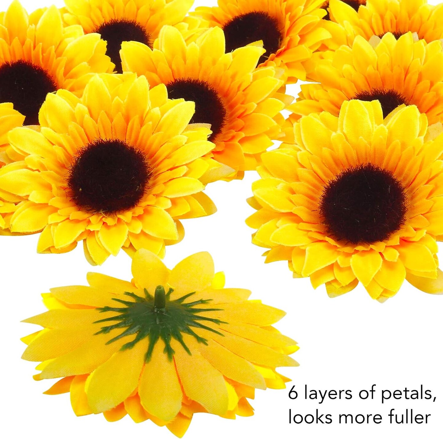 32pcs 3.5&#x22; Summer Artificial Sunflowers &#x2013; Vibrant Silk Flowers Floral Arrangements