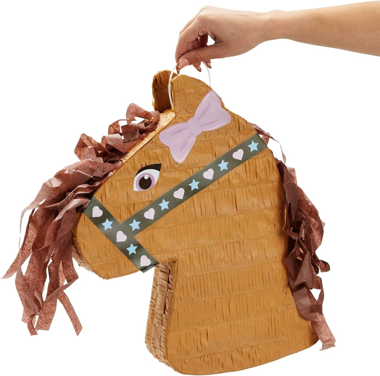 Pony Design Pinata for Horse Themed Cowgirl Birthday Party Supplies, Small (12x16x3 in) - Horse Birthday Decorations - Cowgirl Themed Party Decorations