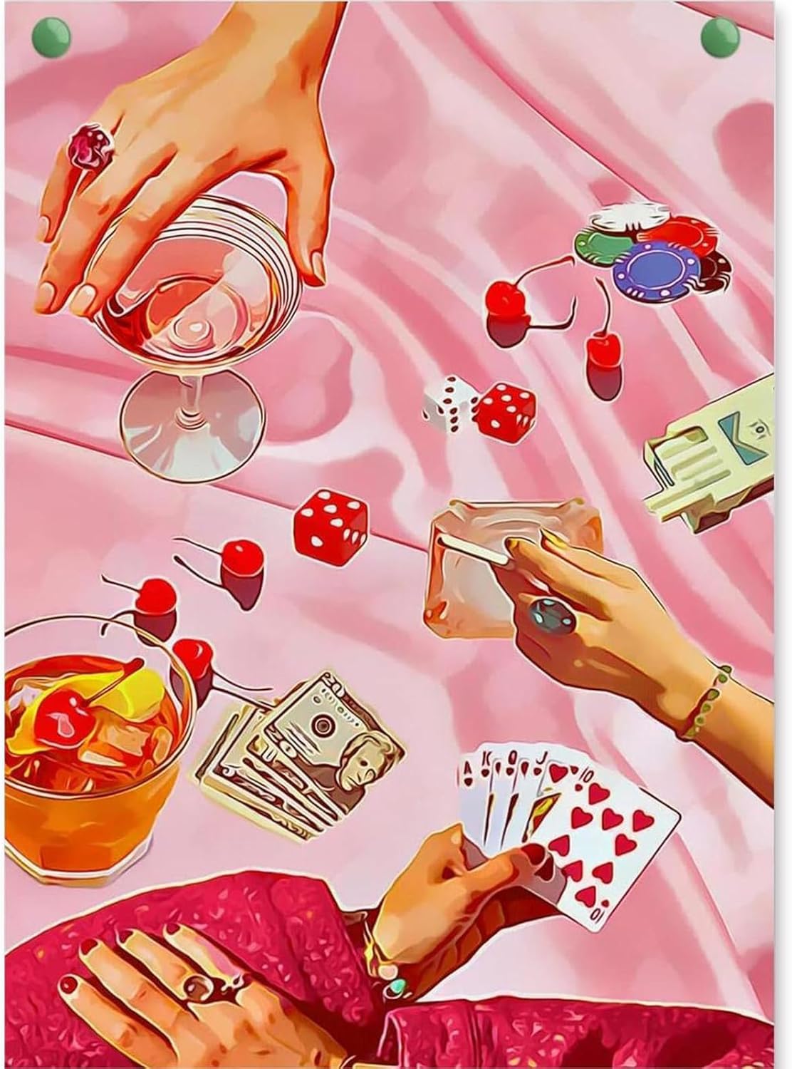 Pink Diamond Art Kits for Adults Beginner,DIY Modern Diamond Painting 5D Round Full Drill Diamond Dots Gem Art Crafts with Tools,Funny Crafts for Home Wall Decor&#x26;Gift-12x16in