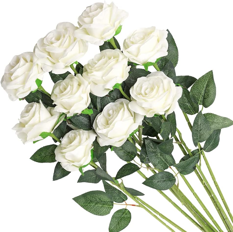 Artificial Flowers Silk Roses Fake Bridal Wedding Bouquet