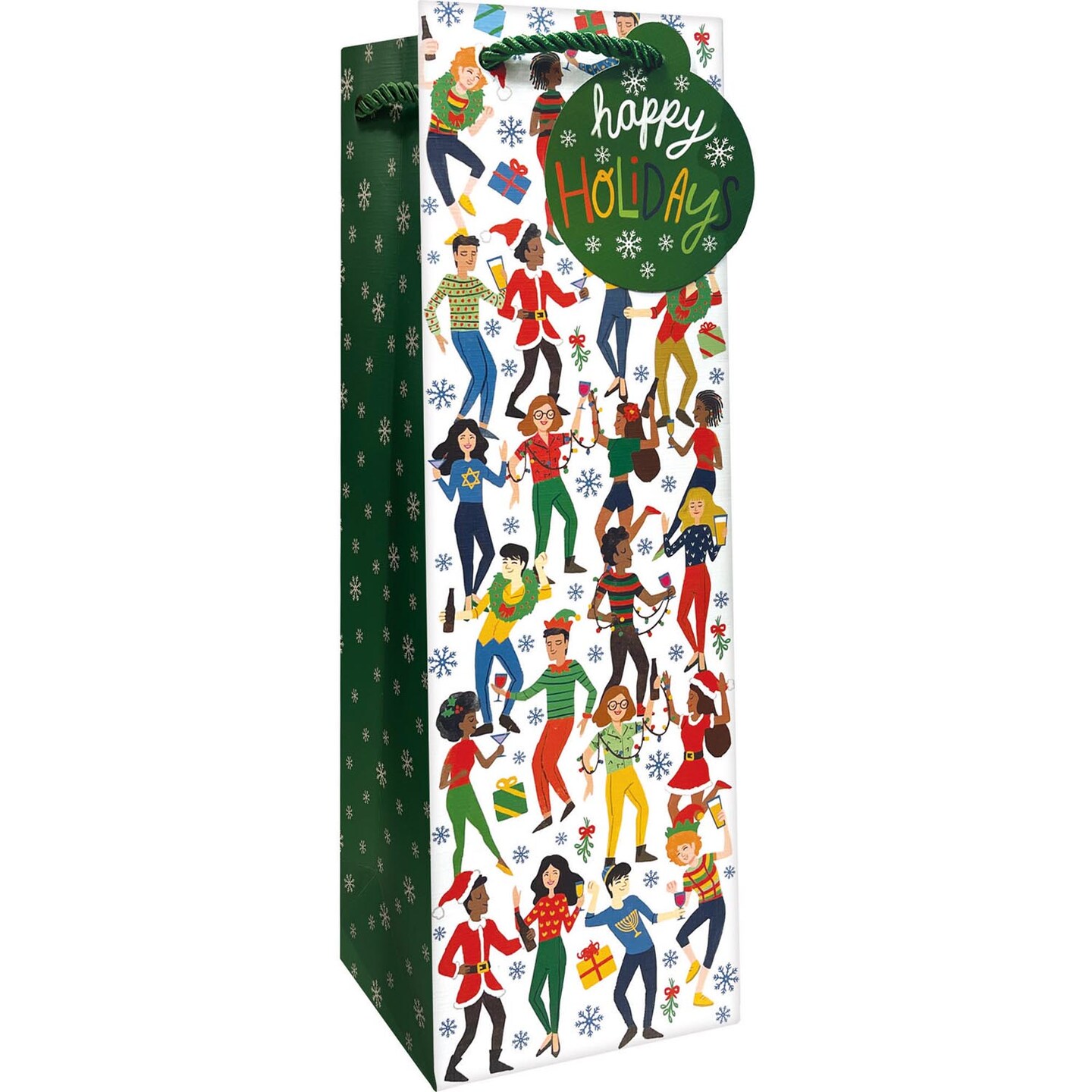 Pack/6: Holiday Party Wine Bag - 4-1/2 x 4-1/2 x 14&#x22;