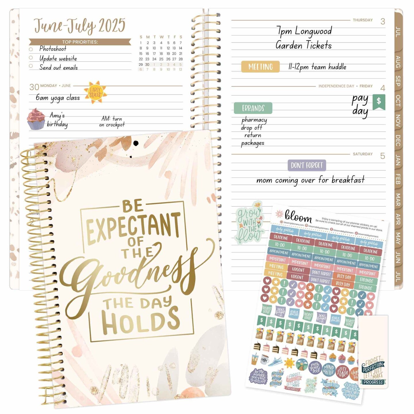 bloom daily planners 2025-26 Academic Planner, Soft Cover, 5.5&#x22; x 8.25&#x22;, Moments of Grace